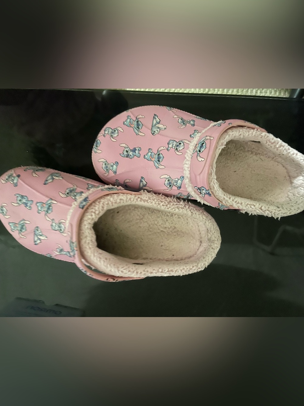Kids Pink Character Slip-On Clog with Fleece Lining